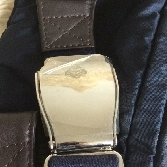 orobianco Waist pouch Body Bag navy brown nylon leather NEW